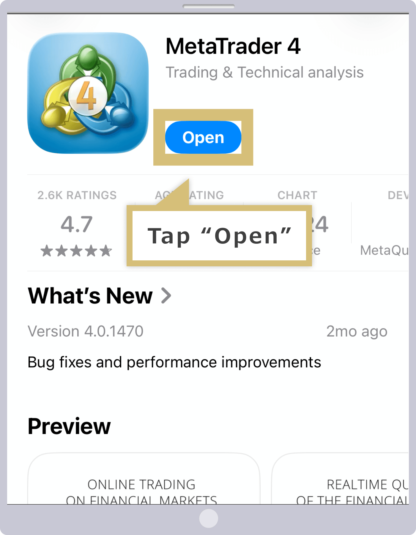 MT4・MT5アプリインストール完了（iOS版）