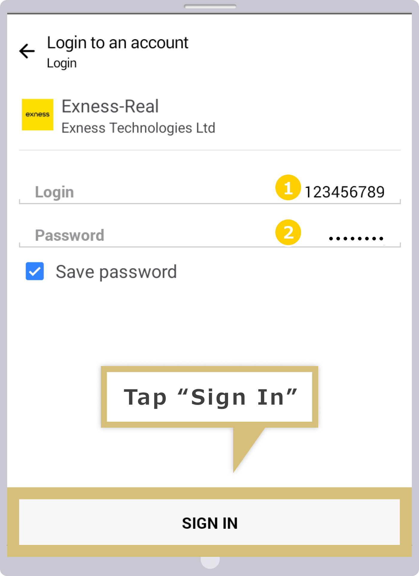 ログイン情報入力画面（iOS）